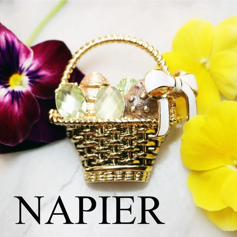 Napier Easter Eggs in Basket Brooch
